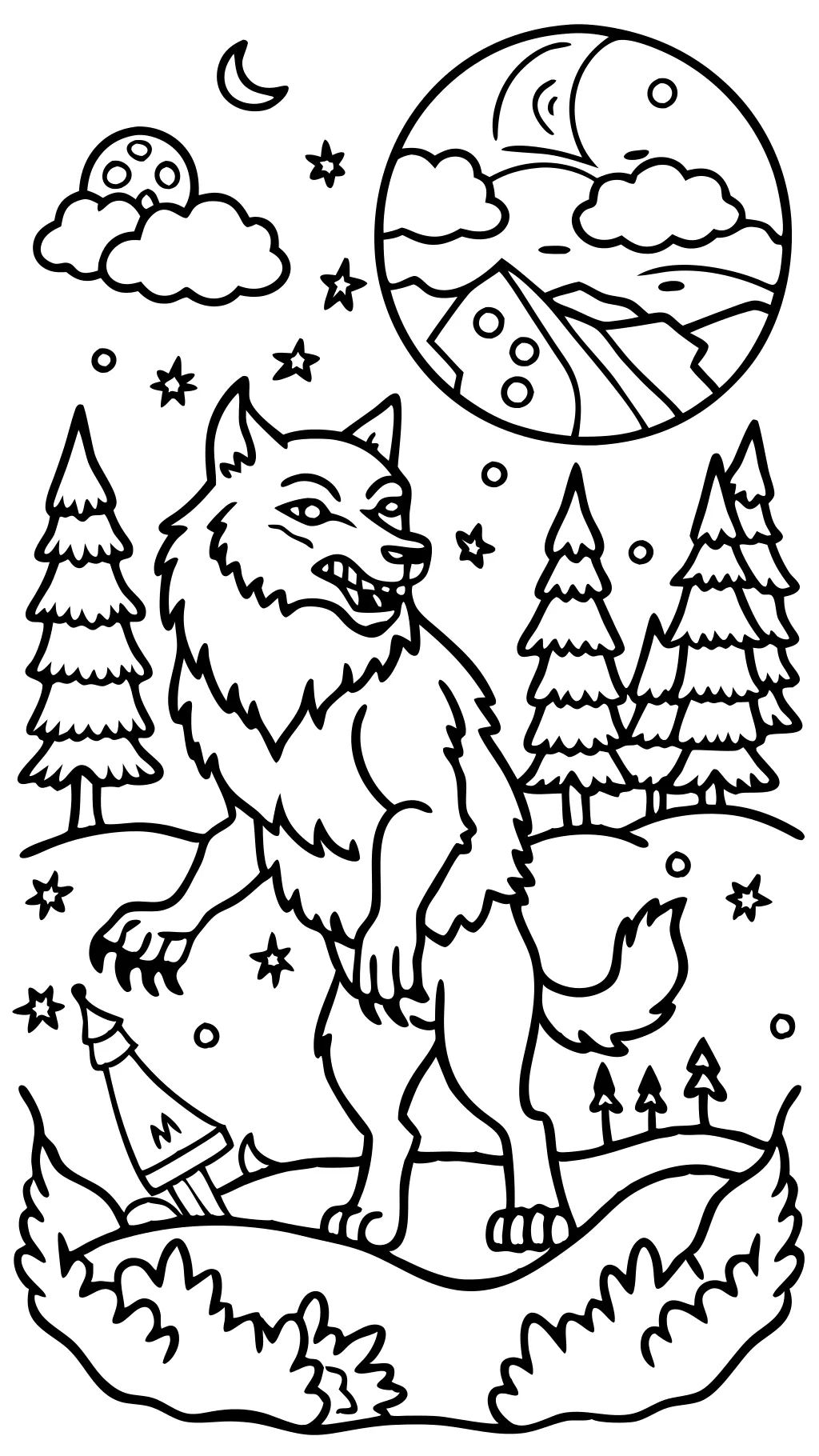 coloriages imprimables de loup-garou